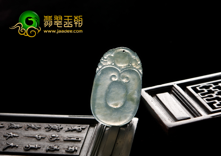 冰种晴水略飘花缅甸翡翠A货福在眼前挂件（单价）
