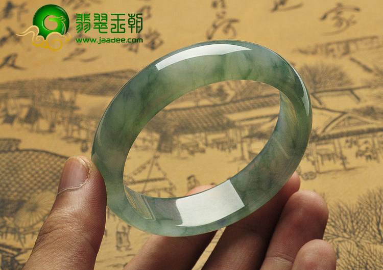 冰种飘花缅甸翡翠A货手镯（56.4mm）