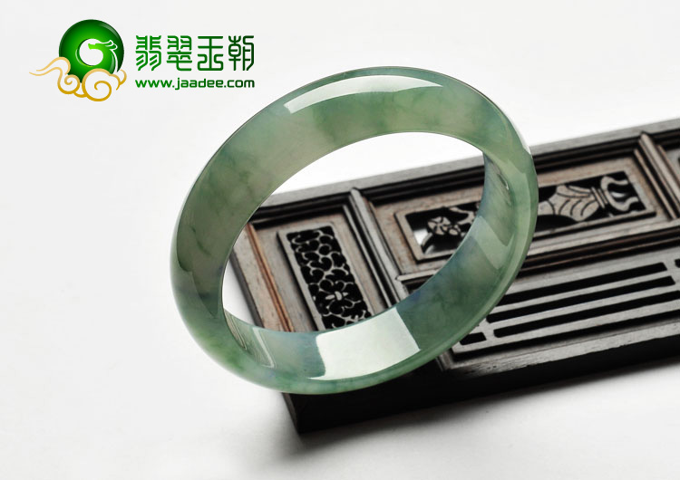 冰种飘花缅甸翡翠A货手镯（56.4mm）