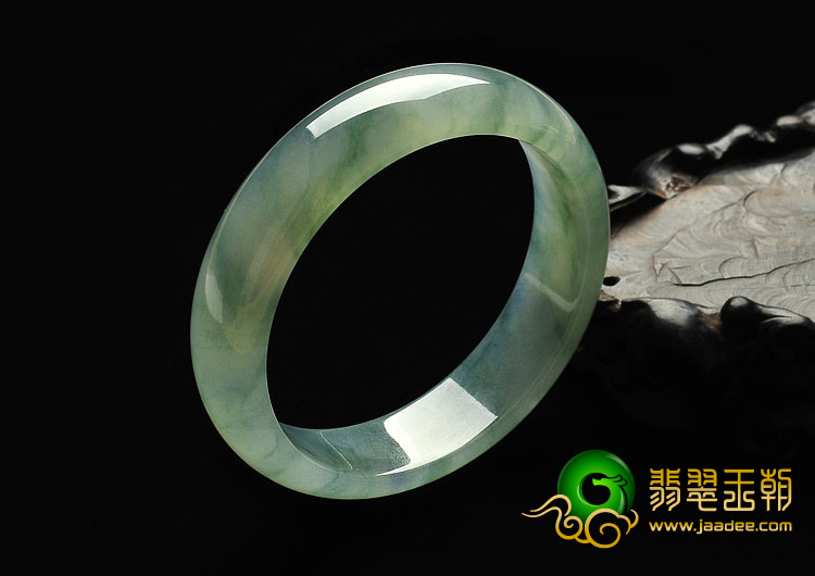 冰种飘花缅甸翡翠A货手镯（56.4mm）