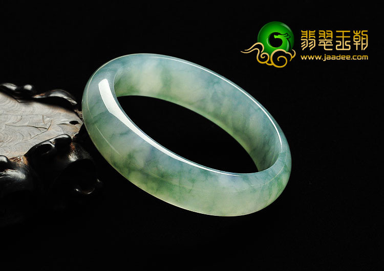 冰种飘花缅甸翡翠A货手镯（56.4mm）