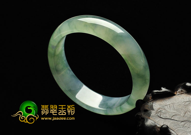 冰种飘花缅甸翡翠A货手镯（56.4mm）