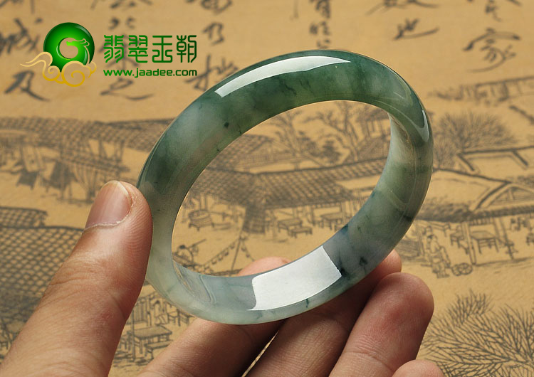 冰种飘花缅甸翡翠A货手镯（58.1mm）