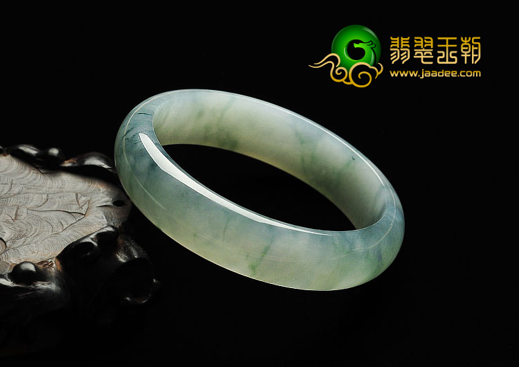 糯冰种飘花缅甸翡翠A货手镯（58.3mm）