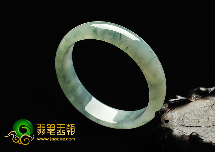糯冰种飘花缅甸翡翠A货手镯（58.3mm）