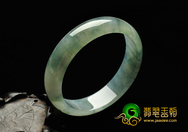糯冰种飘花缅甸翡翠A货手镯（58.3mm）