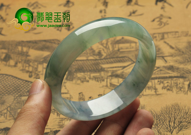 糯冰种飘花缅甸翡翠A货手镯（61.4mm）