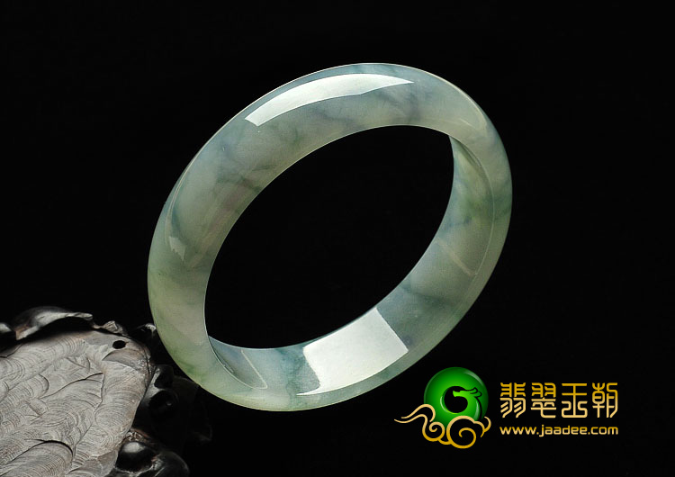 糯冰种飘花缅甸翡翠A货手镯（61.4mm）