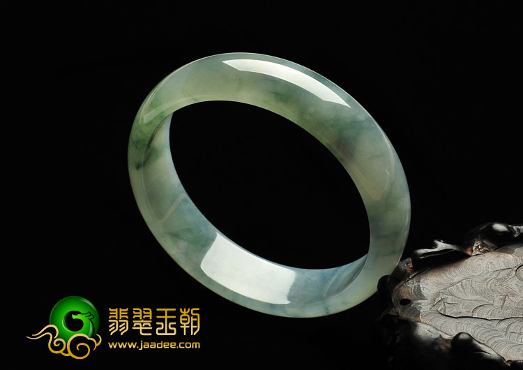 糯冰种飘花缅甸翡翠A货手镯（61.4mm）