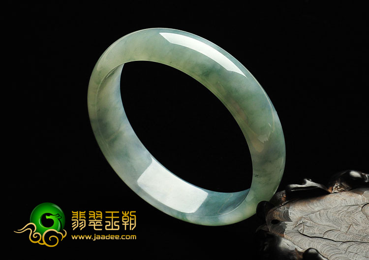 糯冰种飘花缅甸翡翠A货手镯（61.5mm）