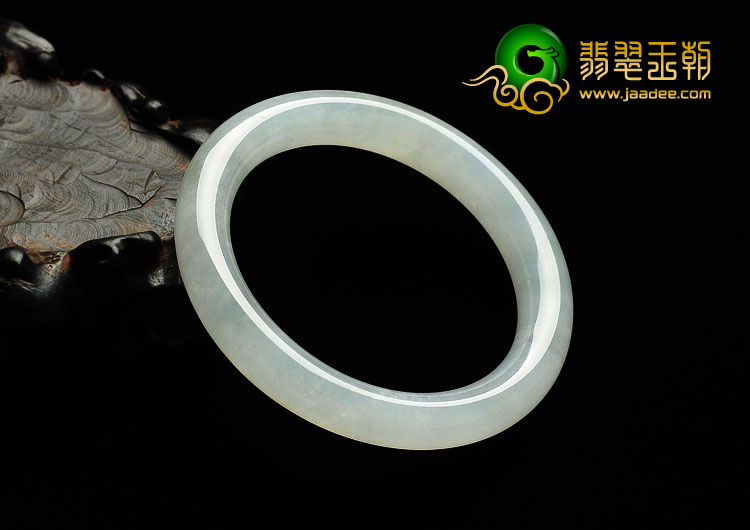 冰种缅甸翡翠A货圆条手镯（52.9mm）