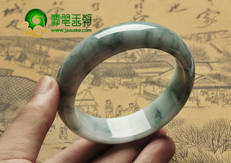 糯冰种飘花缅甸翡翠A货手镯（61.1mm）