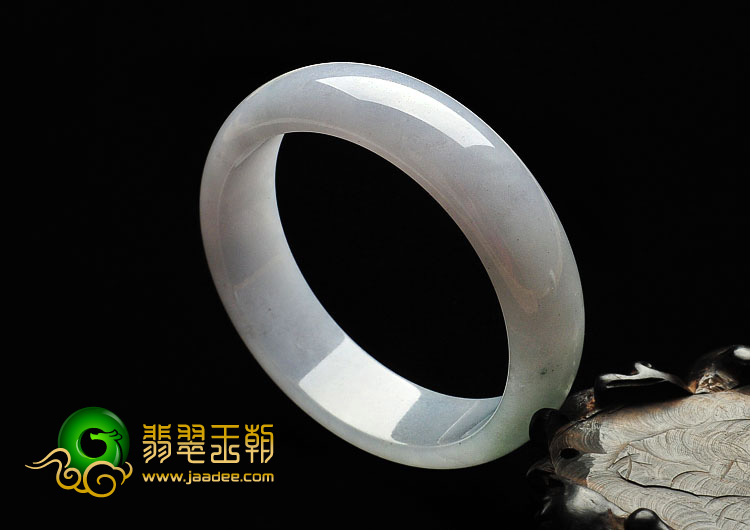 糯冰种淡紫罗兰缅甸翡翠A货手镯（55.9mm）