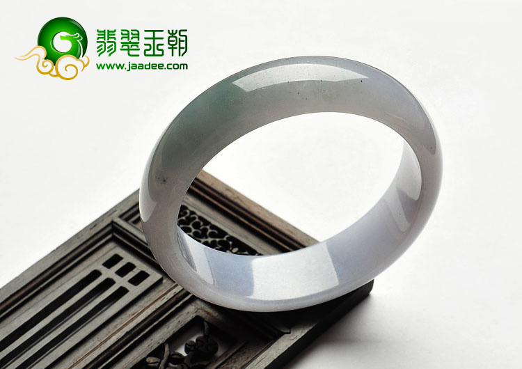 糯冰种淡紫罗兰缅甸翡翠A货手镯（55.9mm）