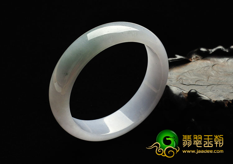 糯冰种淡紫罗兰缅甸翡翠A货手镯（55.9mm）