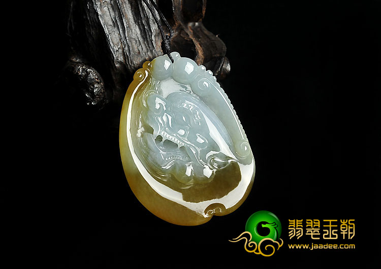 (超值推荐)冰种褐黄翡缅甸翡翠A货龙头挂件