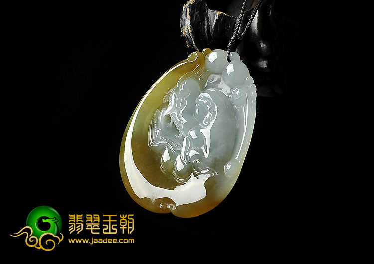 (超值推荐)冰种褐黄翡缅甸翡翠A货龙头挂件