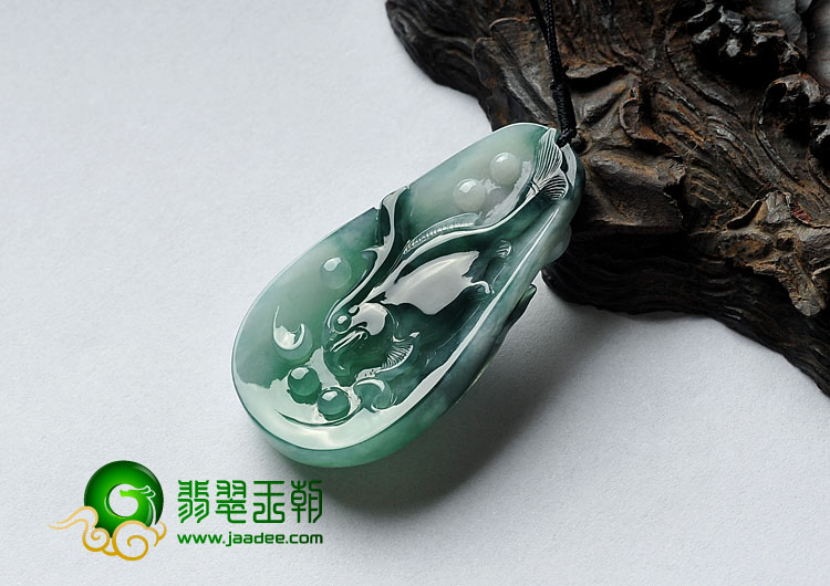 糯冰种飘花缅甸翡翠A货鱼龙变挂件