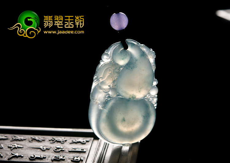 冰种飘花缅甸翡翠A货福禄寿挂件