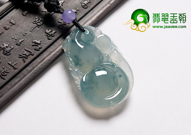 冰种飘花缅甸翡翠A货福禄寿挂件
