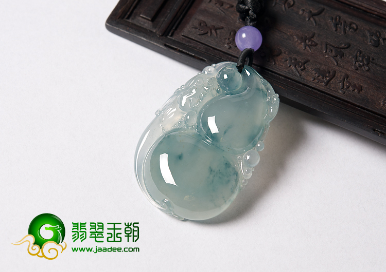 冰种飘花缅甸翡翠A货福禄寿挂件