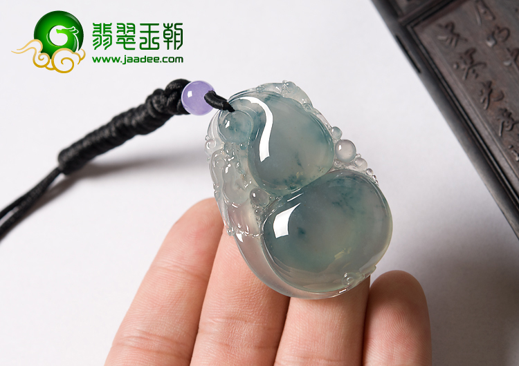 冰种飘花缅甸翡翠A货福禄寿挂件