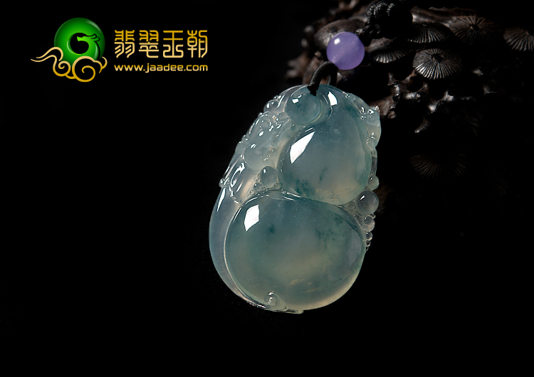 冰种飘花缅甸翡翠A货福禄寿挂件
