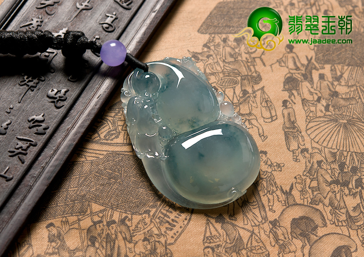 冰种飘花缅甸翡翠A货福禄寿挂件