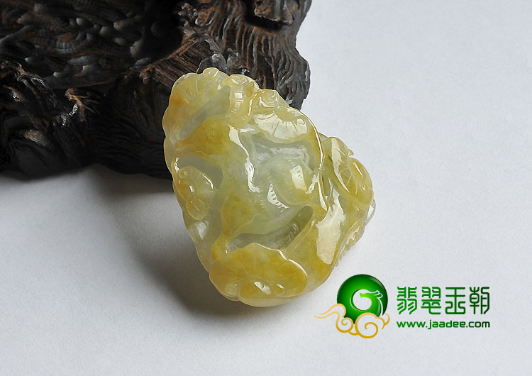 糯冰种黄翡缅甸翡翠A货福禄寿挂件