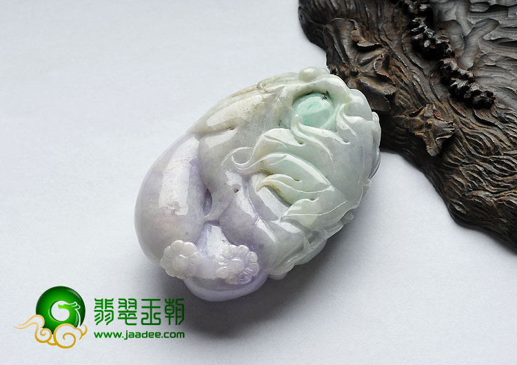 细糯种春带彩缅甸翡翠A货飞黄腾达挂件