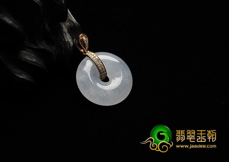 冰种晴水缅甸翡翠A货镶银平安扣（水钻）（单价）