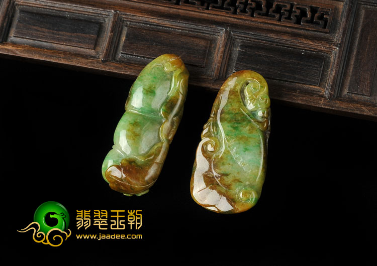 细糯种黄加绿缅甸翡翠A货悦愉有福挂件（一批走）