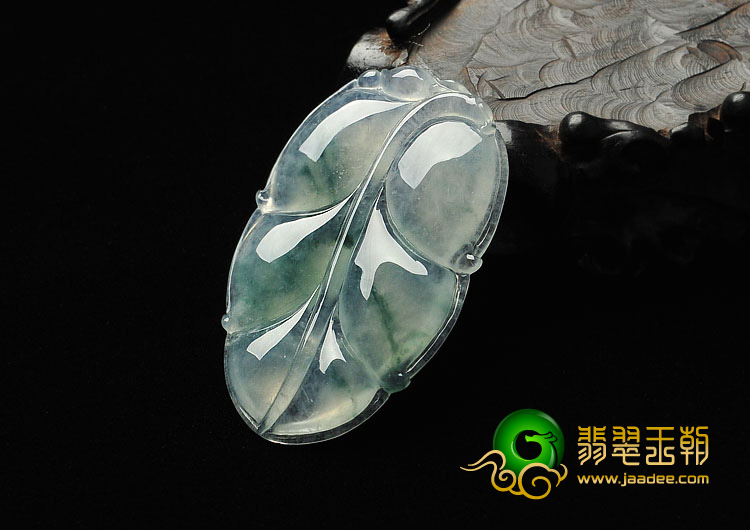 冰种飘花缅甸翡翠A货叶子挂件（单价）