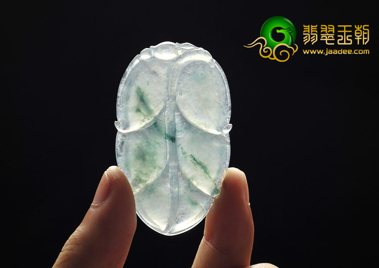 冰种飘花缅甸翡翠A货叶子挂件（单价）