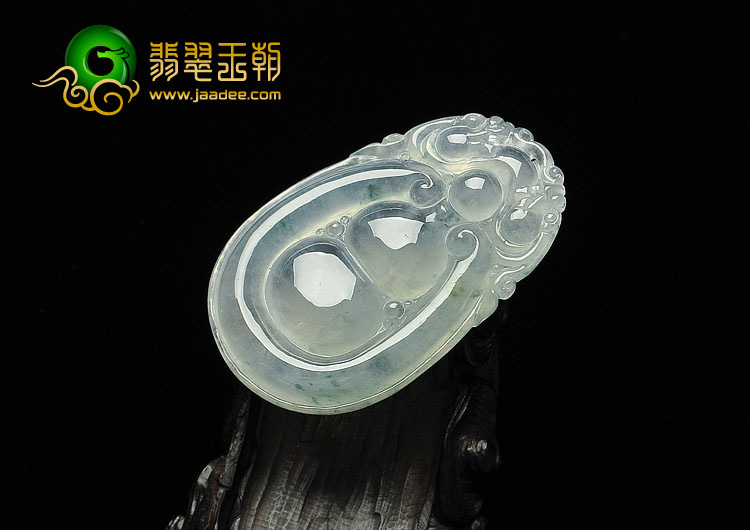 冰种略飘花缅甸翡翠A货福禄寿挂件