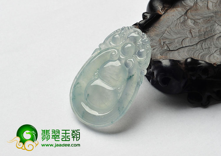 冰种略飘花缅甸翡翠A货福禄寿挂件