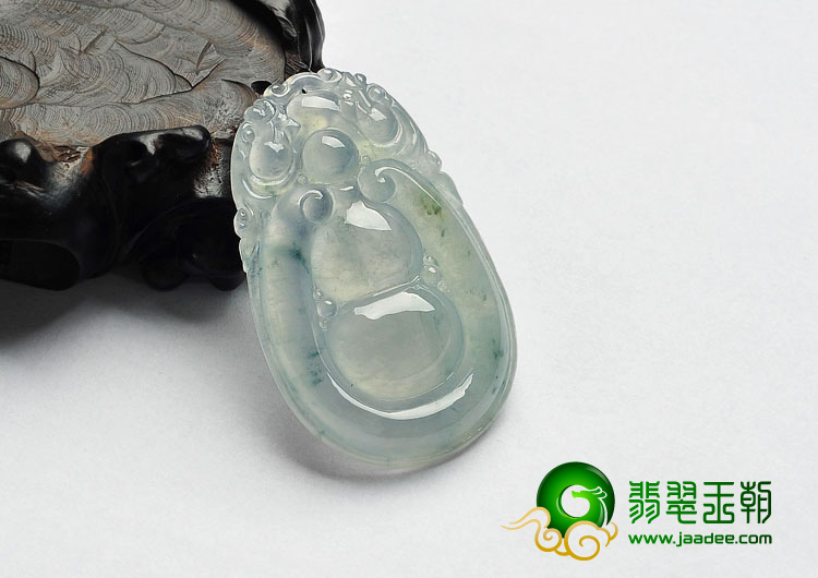 冰种略飘花缅甸翡翠A货福禄寿挂件