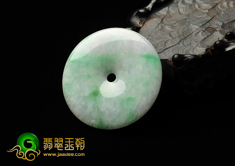 糯冰种春带彩缅甸翡翠A货平安扣挂件(单价)