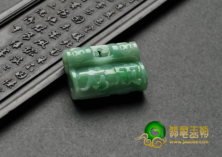 糯冰种晴水飘翠缅甸翡翠A货望子成龙挂件