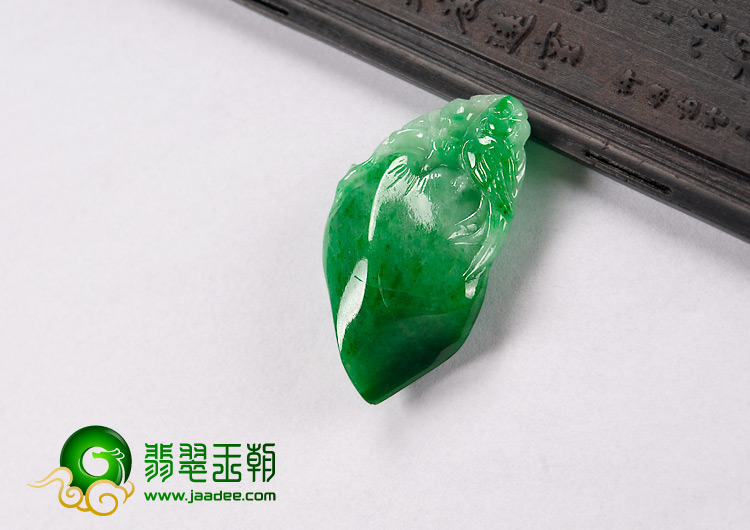 糯冰种阳绿缅甸翡翠A货寿桃挂件