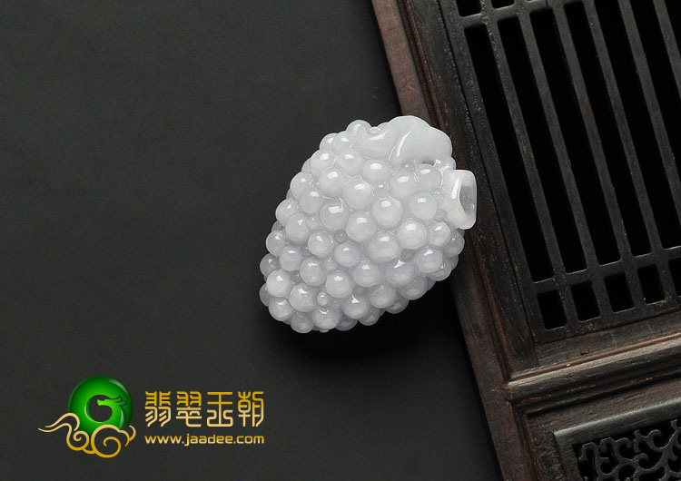 糯冰种淡紫罗兰缅甸翡翠A货多子多福挂件