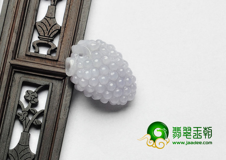 糯冰种淡紫罗兰缅甸翡翠A货多子多福挂件
