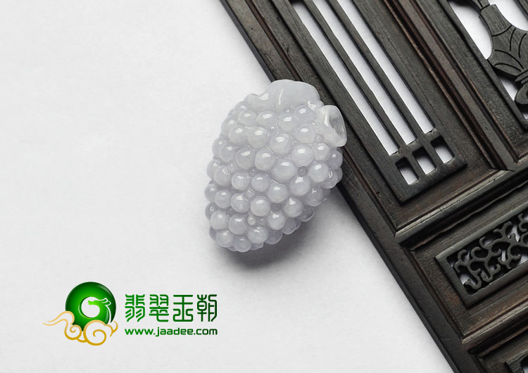 糯冰种淡紫罗兰缅甸翡翠A货多子多福挂件