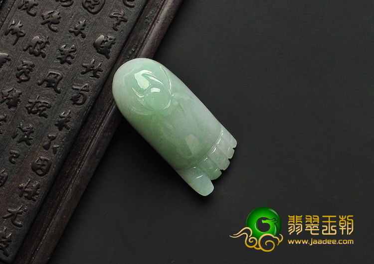 糯冰种晴水缅甸翡翠A货知足常乐挂件