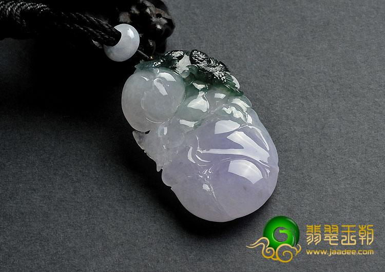 冰种紫罗兰油青缅甸翡翠A货喜上眉梢挂件