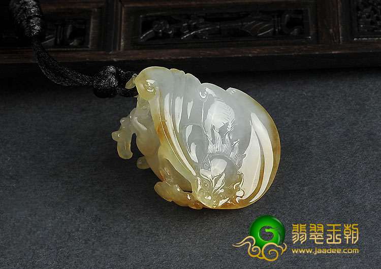 冰种黄翡缅甸翡翠A货福禄寿挂件