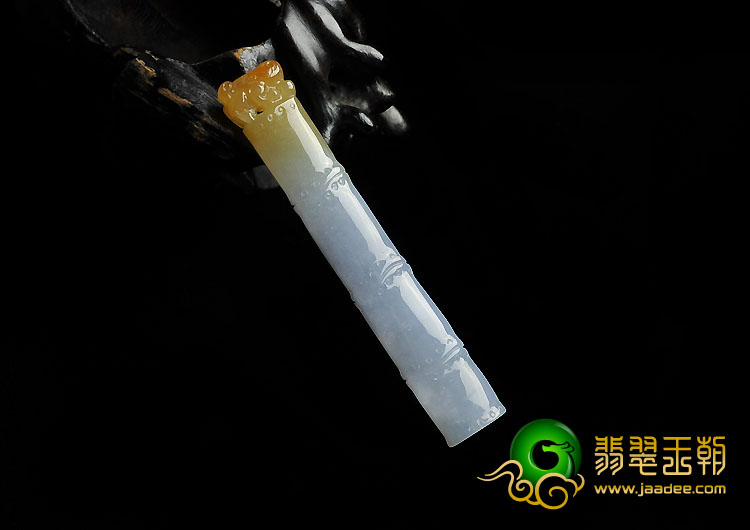 糯冰种紫罗兰黄翡缅甸翡翠A货节节高挂件
