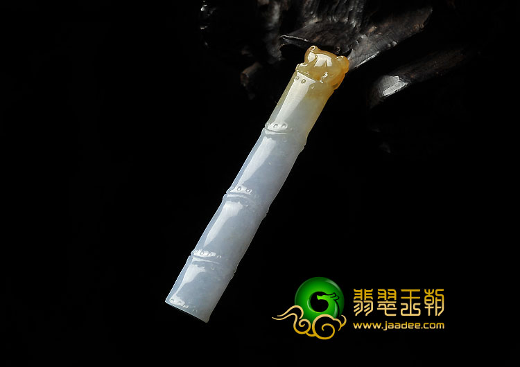 糯冰种紫罗兰黄翡缅甸翡翠A货节节高挂件