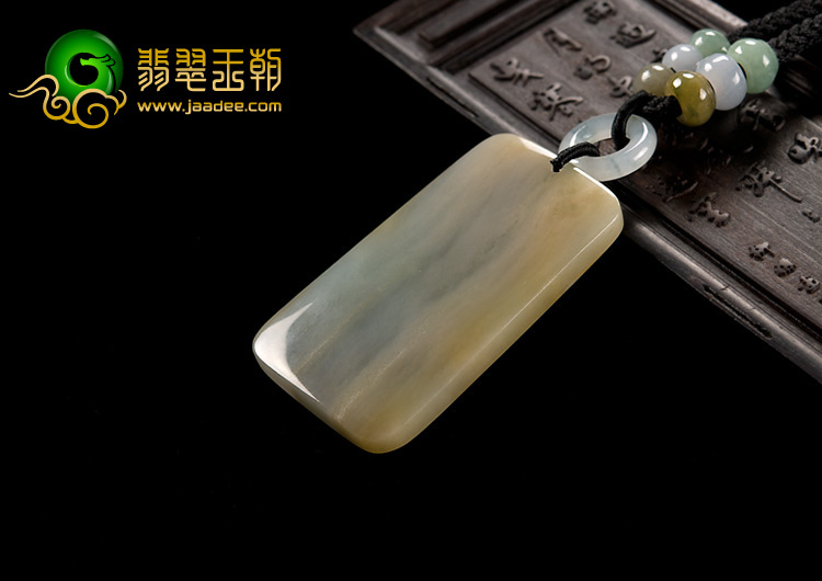 糯冰种褐翡缅甸翡翠A货子冈牌挂件