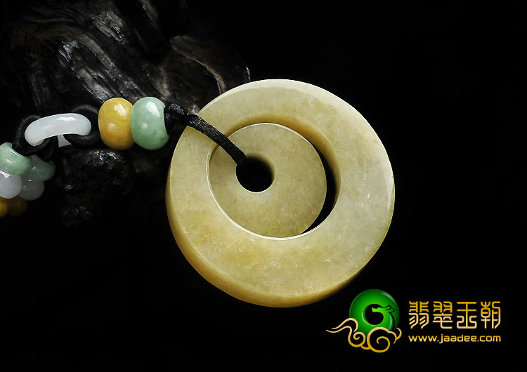 糯冰种黄翡缅甸翡翠A货时来运转挂件